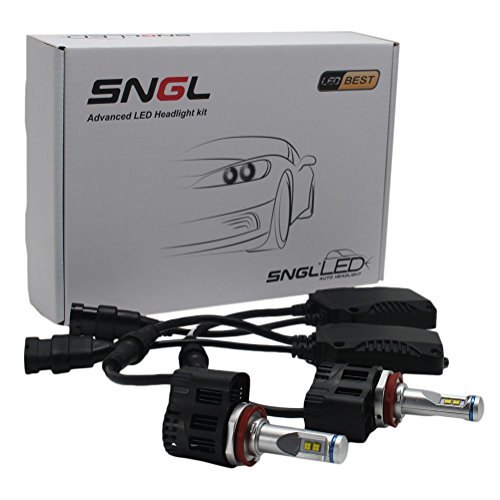 best led headlights - SNGL Super Bright LED Headlight Bulbs - Adjustable Focus Length Conversion Kit - H11 (H8 , H9) - 110w 10,400Lm 6000K Cool White - 2 Yr Warranty