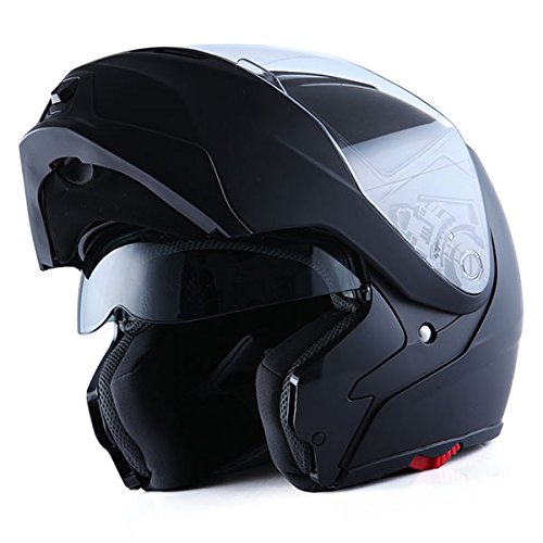 cool motorcycle helmets - 1Storm Motorcycle Street Bike Modular/Flip up Dual Visor/Sun Shield Full Face Helmet (MattBlack, XX-Large) - best motorcycle helmets