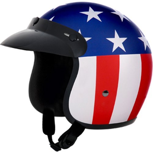 cool motorcycle helmets -Daytona Captain America D.O.T. Approved 3/4 Shell Cruiser Motorcycle Helmet - Large- best motorcycle helmets