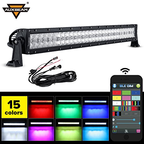 best led light bar reviews - Auxbeam V Series 32" 180W 5D LED Light Bar CREE LEDs 6500K 18000LM Combo Beam with RGB Strobe Controlled by Bluetooth APP