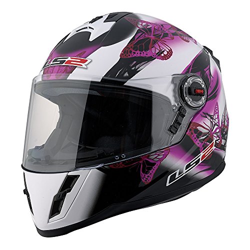 best pink motorcycle helmets rated - LS2 FF392 Junior Flutter Full Face Street Motorcycle Helmet (Pink/Black/White, Medium)
