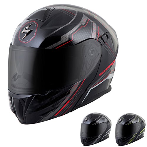 cool motorcycle helmets - ScorpionExo EXO-GT920 Full Face Modular Helmet (Satellite Red, Large)- best motorcycle helmets reviews