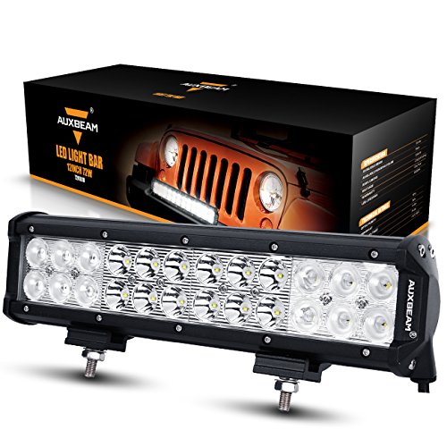best led light bar reviews - Auxbeam 12" 72W LED Light Bar 7200lm Combo Beams 24pcs 3W CREE Driving Light Waterproof for Jeep off road Van Camper Wagon ATV AWD SUV 4WD 4x4 Pickup Van Off-road