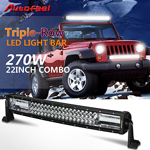 top rated led light bars - Autofeel 22" Curved Led Light Bar Triple Row 270W 27000LM Cree 7D Spot Flood Combo Beam for Off Road Jeep ATV AWD SUV 4WD 4x4 Pickup