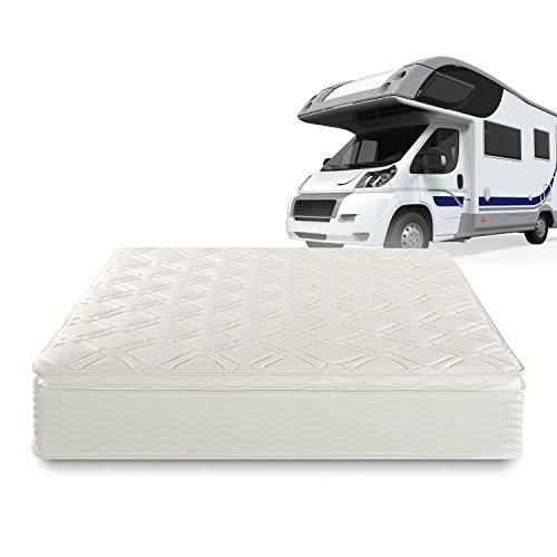 Best RV Mattresses reviewed - Zinus Sleep Master Deluxe Spring 10 Inch Pillow Top RV Mattress, Short Queen